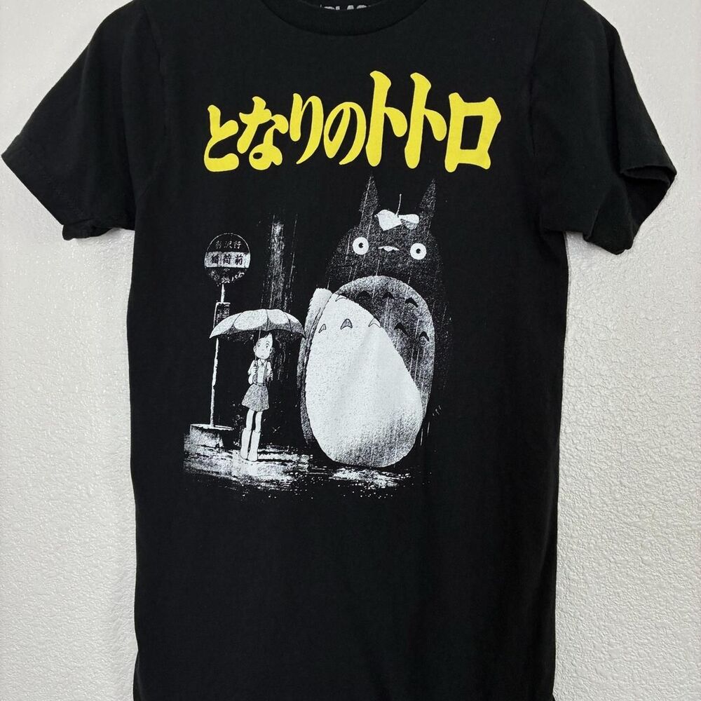 Black Matter Shirt Mens Small Black My Neighbor Totoro Graphic Tee Anime - Picture 3 of 8